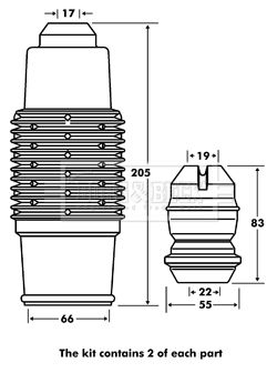 BORG & BECK BPK7057 Пыльник амортизатора  для FORD GALAXY (Форд Галаx)