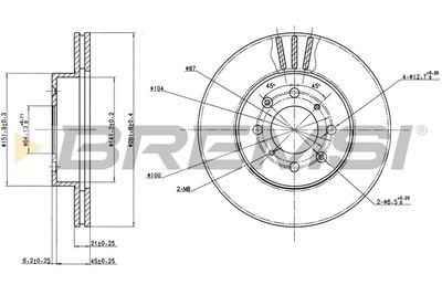 BREMSI CD6448V Тормозные диски  для HONDA ACCORD (Хонда Аккорд)