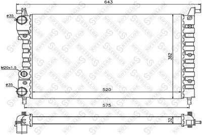 Радиатор, охлаждение двигателя STELLOX 10-25734-SX для FIAT PALIO
