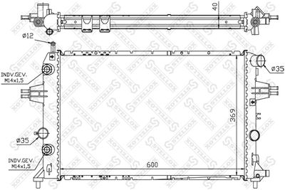 Радиатор, охлаждение двигателя STELLOX 10-25387-SX для OPEL ZAFIRA