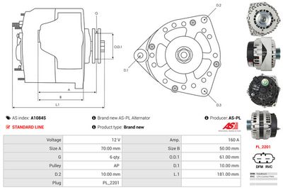 GENERATOR / ALTERNATOR AS-PL A1084S 4