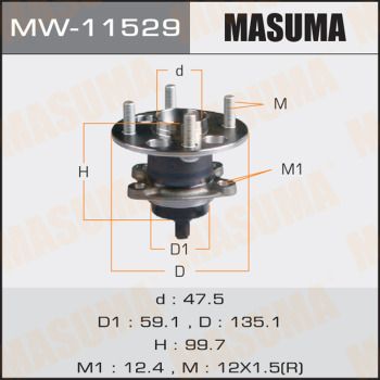 MASUMA MW-11529 Подшипник ступицы  для TOYOTA YARIS (Тойота Ярис)