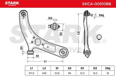 носач, окачване на колелата STARK SKCA-0051088