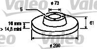 Тормозной диск VALEO 186136 для CITROËN C25