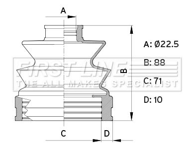 Bellow, drive shaft FIRST LINE FCB6414