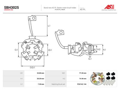 Hållare, kolborstar AS-PL SBH3025