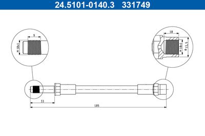 Brake Hose 24.5101-0140.3