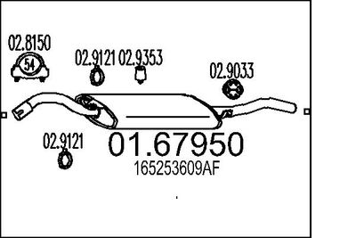 Глушитель выхлопных газов конечный MTS 01.67950 для VW JETTA