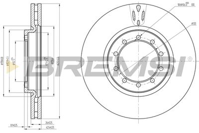 Тормозной диск BREMSI CD5182V для RENAULT TRUCKS MESSENGER
