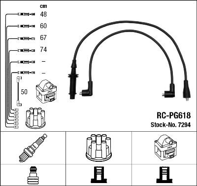 Комплект проводов зажигания NGK 7294 для PEUGEOT 104