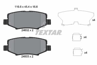 Комплект тормозных колодок, дисковый тормоз TEXTAR 2460201 для DODGE NITRO