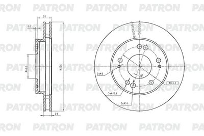 Тормозной диск PATRON PBD1434 для MITSUBISHI ECLIPSE