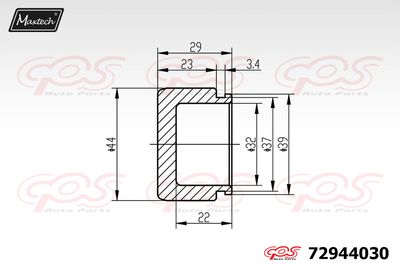 Поршень, корпус скобы тормоза MAXTECH 72944030 для VW JETTA