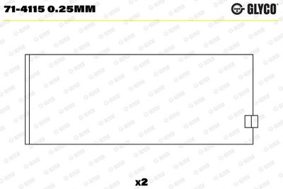 Pánev ojničního ložiska GLYCO 71-4115 0.25mm