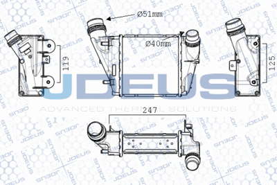 Интеркулер JDEUS M-823137A для RENAULT TWINGO