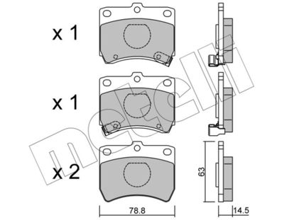 Комплект тормозных колодок, дисковый тормоз METELLI 22-0370-0 для KIA PRIDE