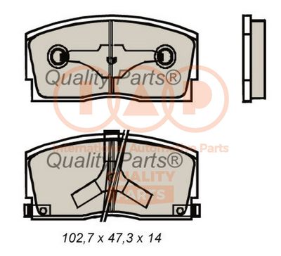 Комплект тормозных колодок, дисковый тормоз IAP QUALITY PARTS 704-03091 для DAIHATSU CHARADE