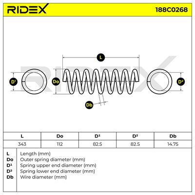пружина за ходовата част RIDEX 188C0268