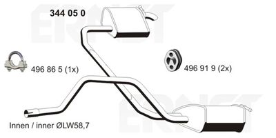 ERNST 344050 Глушитель выхлопных газов для FORD MONDEO III седан (B4Y) 3.0 V6 24V ERNST 344050 Глушитель выхлопных газов для FORD MONDEO III седан (B4Y) 3.0 V6 24V