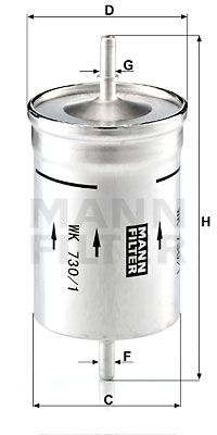 Топливный фильтр MANN-FILTER WK 730/1 для VW BORA