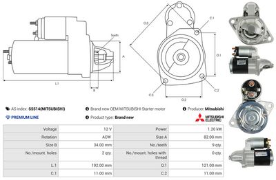 STARTER AS-PL S5514MITSUBISHI 4