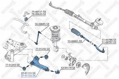 носач, окачване на колелата STELLOX 57-01132-SX