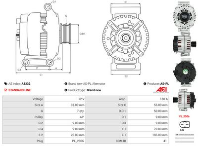GENERATOR / ALTERNATOR AS-PL A3232 4