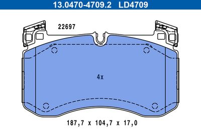 Brake Pad Set, disc brake 13.0470-4709.2