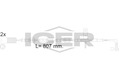 предупредителен контактен сензор, износване на накладките ICER 610584 E C