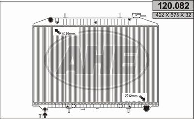 Радиатор, охлаждение двигателя AHE 120.082 для NISSAN VANETTE