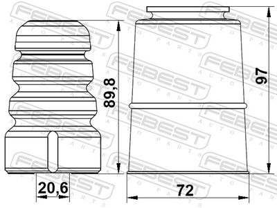 Dust Cover Kit, shock absorber ADSHB-A6IVF-KIT