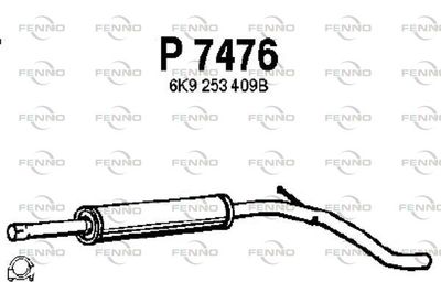 Средний глушитель выхлопных газов FENNO P7476 для VW CADDY