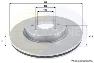 COMLINE ADC2405V Тормозные диски COMLINE для KIA RIO