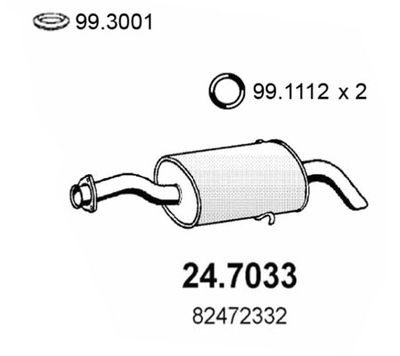 ASSO 24.7033 Глушитель выхлопных газов  для LANCIA THEMA SW (834_) 2000 i.e. 16V (834AI)