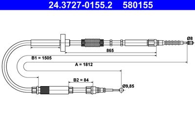ATE 24.3727-0155.2 Трос ручного тормоза  для AUDI A4 (Ауди А4)