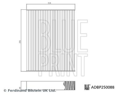Filtr, wentylacja przestrzeni pasażerskiej BLUE PRINT ADBP250088