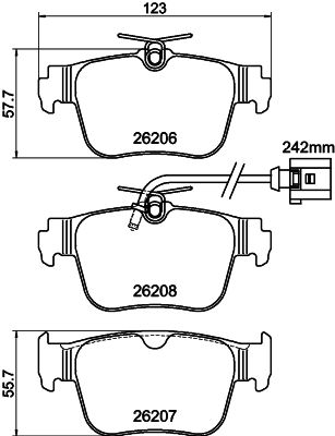Sada brzdových destiček, kotoučová brzda HELLA PAGID 8DB 355 044-901