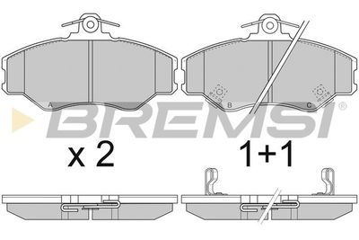 Комплект тормозных колодок, дисковый тормоз BREMSI BP2708 для HYUNDAI PORTER