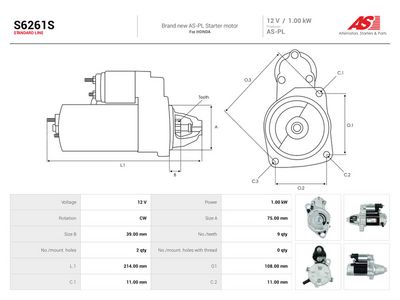 Starter AS-PL S6261S