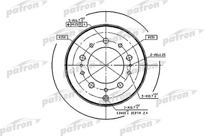 Тормозной диск PATRON PBD4483 для TOYOTA LAND CRUISER
