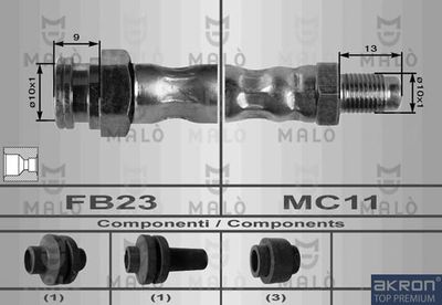 Тормозной шланг AKRON-MALÒ 8901 для ALFA ROMEO 166