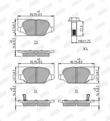 BREMSBELAGSATZ SCHEIBENBREMSE JURID 573427J 1
