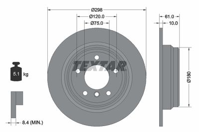 92076603 TEXTAR Тормозной диск