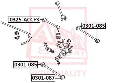 ASVA 0301-085 Сайлентблок рычага  для HONDA ACCORD VI (CK, CG, CH, CF) 2.0 i (CG9)