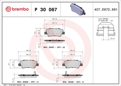 Brake Pad Set, disc brake P 30 067X