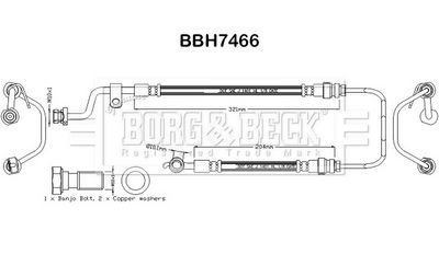 спирачен маркуч BORG & BECK BBH7466