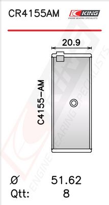 Черупка на биелен лагер KING CR4155AM