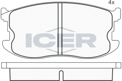 ICER 180336 Тормозные колодки и сигнализаторы  для MAZDA 323 II Hatchback (BD) 1.5