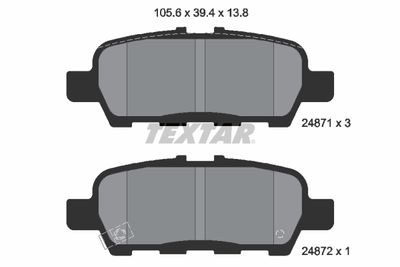 Комплект тормозных колодок, дисковый тормоз TEXTAR 2487101 для NISSAN TEANA