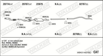 SISTEM DE ESAPAMENT WALKER MBK014837BC